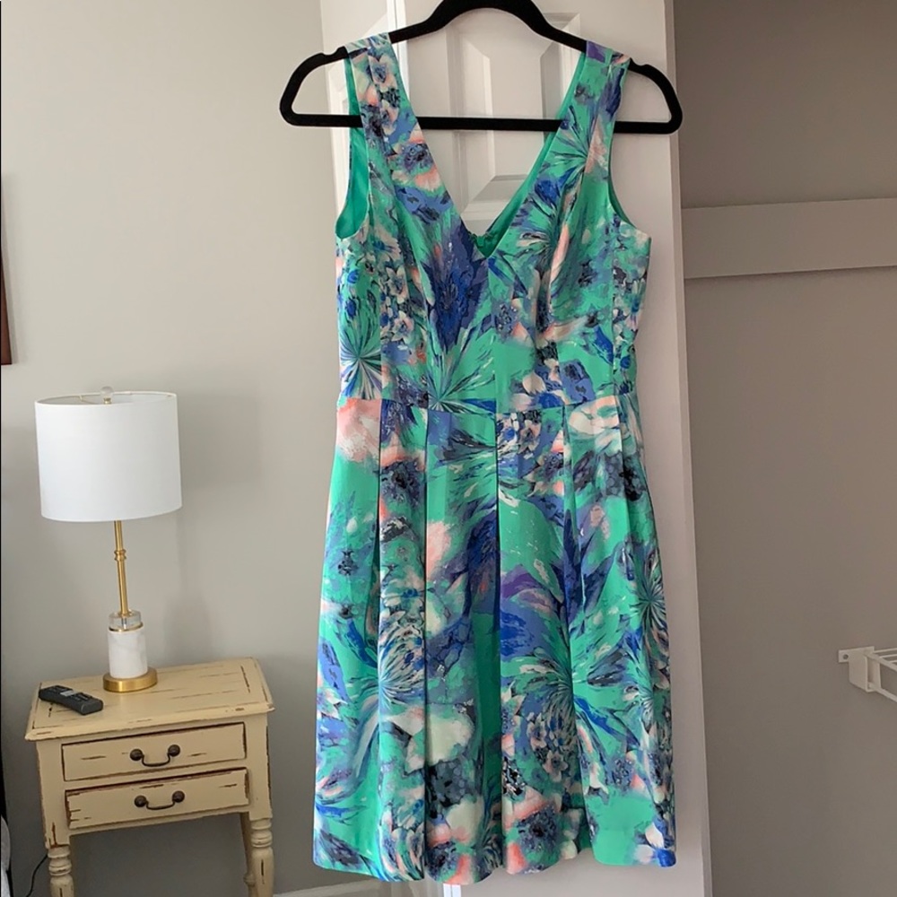 Shoshanna green floral dress size 4
